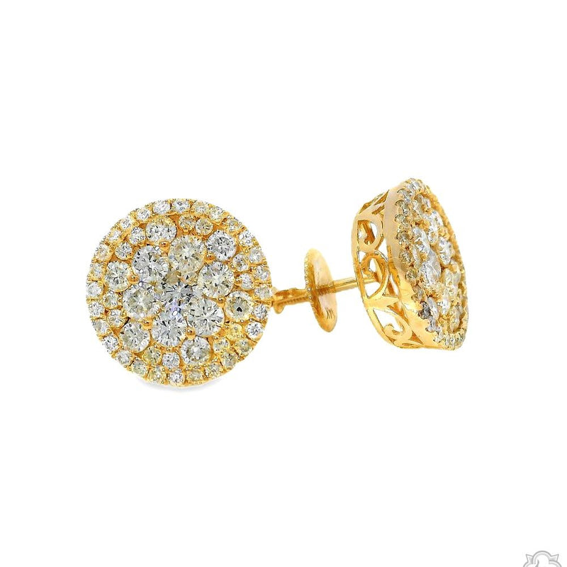 14K Gold Diamond Stud Earrings 65752 - Image 2