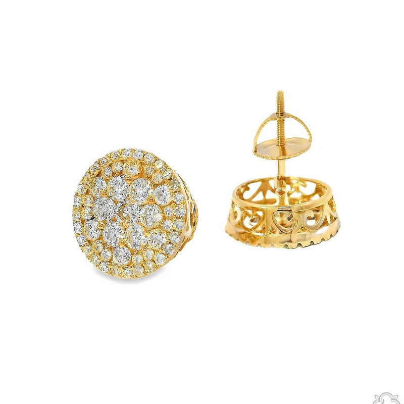 14K Gold Diamond Stud Earrings 65752 - Image 3