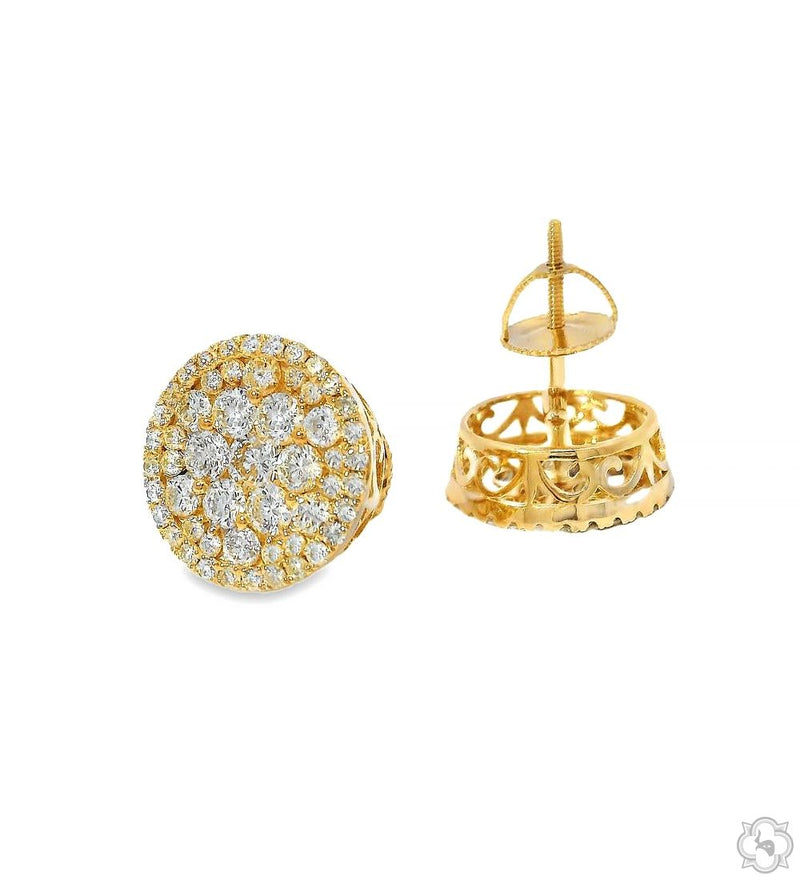 14K Gold Diamond Stud Earrings, photo 4 of 7