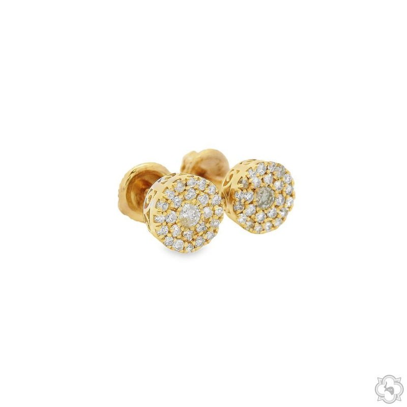 14K Gold Diamond Cluster Earrings, photo 3 of 9