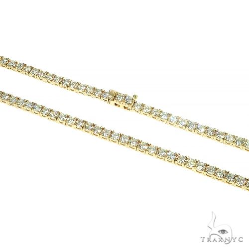 14K Gold Diamond Tennis Chain Necklace 22 Inches 3.1 mm 69816 - Image 2