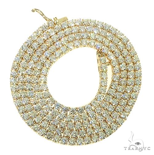 14K Gold Diamond Tennis Chain Necklace 22 Inches 3mm 66473 - Image 3
