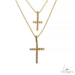 14K Gold Double Cross Necklace 66609 - Image 3