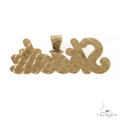 14K Gold Double Layer Diamond Name Pendant 66630 - Image 3