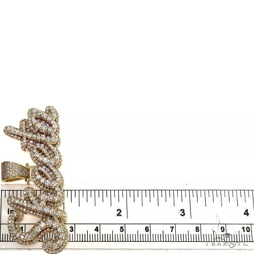 14K Gold Double Layer Diamond Name Pendant 66630 - Image 6