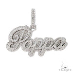 14K Gold Double Layer 'Poppa' Diamond Name Pendant 66842 - Image 1