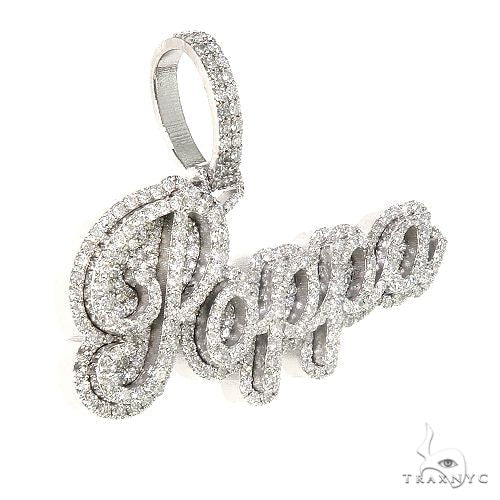 14K Gold Double Layer 'Poppa' Diamond Name Pendant 66842 - Image 2