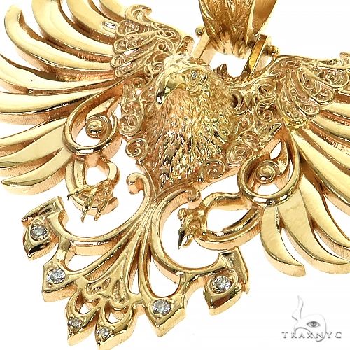 14K Gold Vulture Pendant 68739 - Image 4