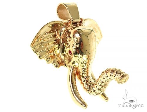 14K Gold Elephant Pendant, photo 4 of 7