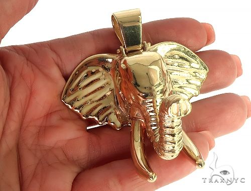 14K Gold Elephant Pendant, photo 5 of 7