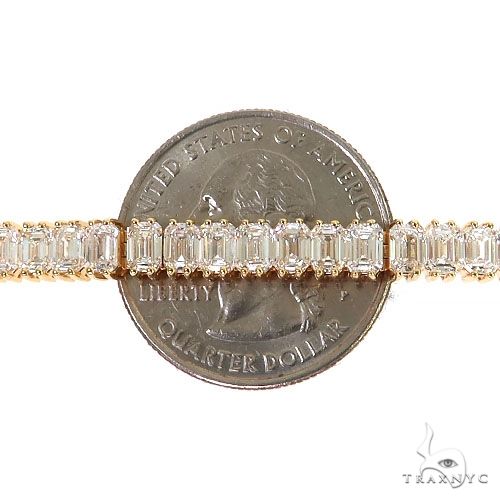 14K Gold Emerald Diamond Bracelet (Lab) 68611 - Image 4