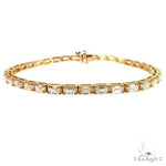 14K Gold Emerald Diamond Bracelet (Lab) 68610 - Image 1