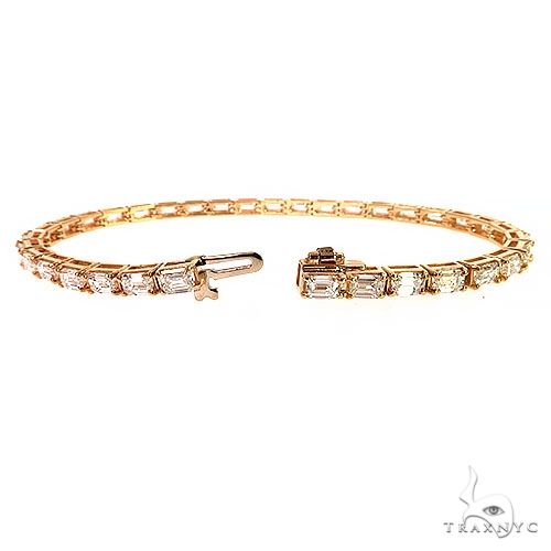 14K Gold Emerald Diamond Bracelet (Lab) 68610 - Image 2