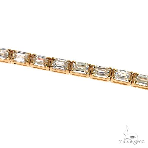 14K Gold Emerald Diamond Bracelet (Lab) 68610 - Image 3