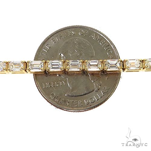 14K Gold Emerald Diamond Bracelet (Lab), photo 4 of 6