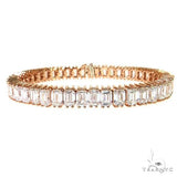 14K Gold Emerald Diamond Bracelet (Lab) 68612