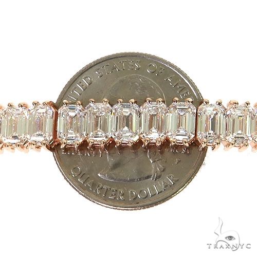 14K Gold Emerald Diamond Bracelet (Lab) 68612 - Image 4