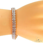 14K Gold Emerald Diamond Bracelet (Lab) 68612 - Image 6