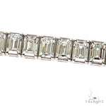14K Gold Emerald Diamond Bracelet (Lab) 68614 - Image 3