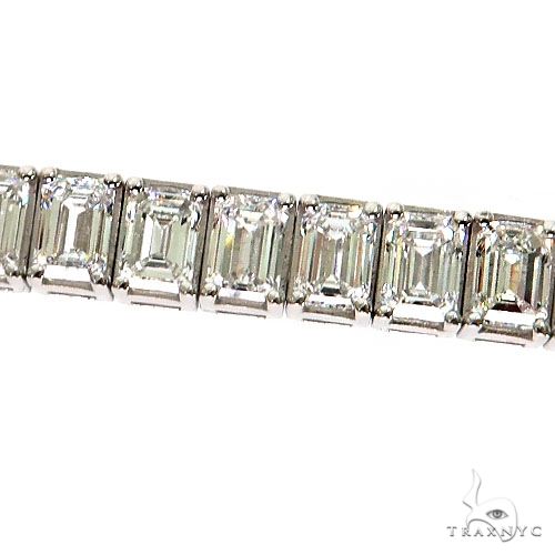 14K Gold Emerald Diamond Bracelet (Lab), photo 3 of 6