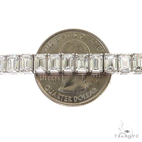 14K Gold Emerald Diamond Bracelet (Lab) 68614 - Image 4