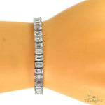 14K Gold Emerald Diamond Bracelet (Lab) 68614 - Image 6