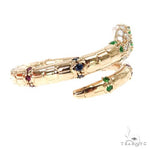 14K Gold Emerald Eye Snake Ring 67543 - Image 5