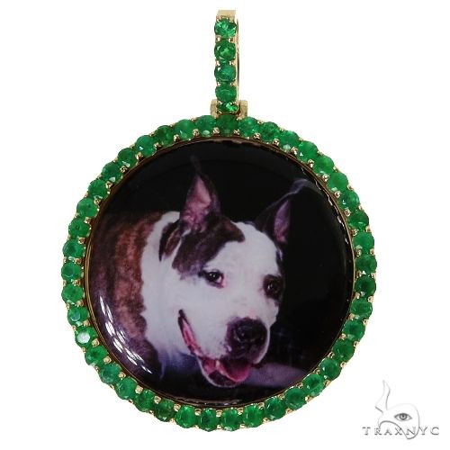 14K Gold Emerald Photo Pendant 67711 - Image 1