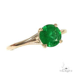 14K Gold Emerald Solitaire Engagement Ring 66603 - Image 1