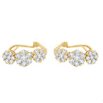14K Gold Flower Diamond Hoop Earrings 70480 - Image 5
