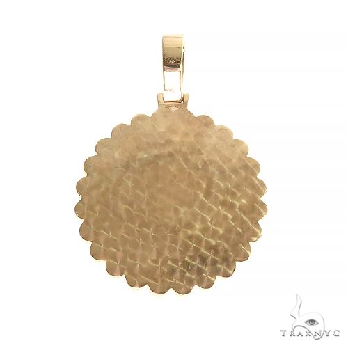 14K Gold Flower Frame Diamond Photo Pendant 66547 | TraxNYC