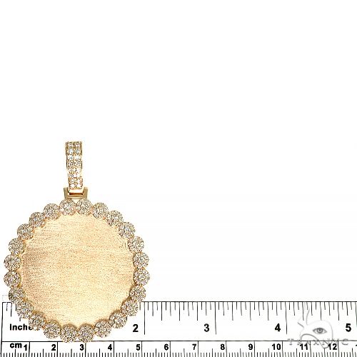 14K Gold Flower Frame Diamond Photo Pendant 66547 | TraxNYC