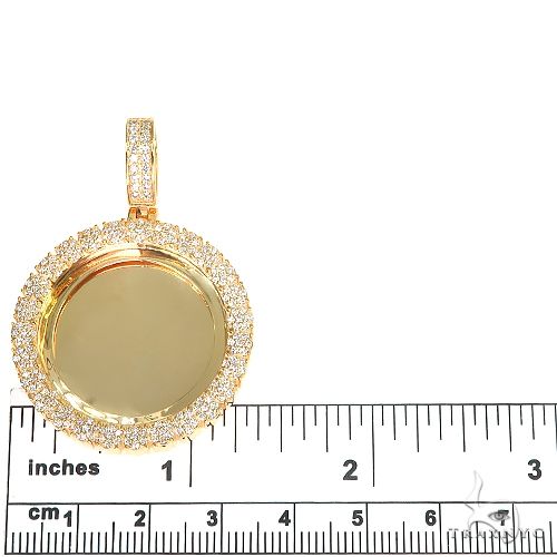 14K Gold Flower Frame Diamond Photo Pendant 66880 - Image 5