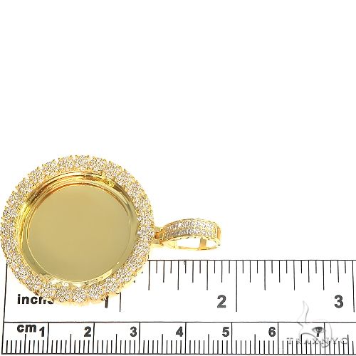 14K Gold Flower Frame Diamond Photo Pendant 66880 - Image 6