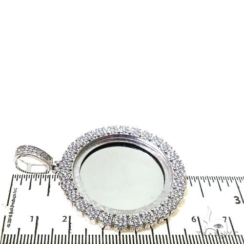 14K Gold Flower Frame Diamond Photo Pendant 67655 - Image 5