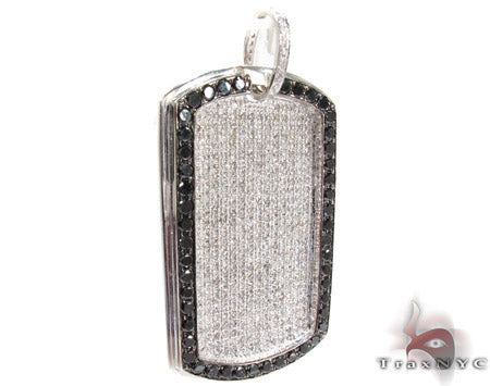 Black Outline Pave Diamond Dog Tag 1 25416 - Image 2