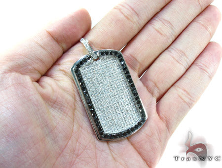 Black Outline Pave Diamond Dog Tag 1 25416 - Image 4