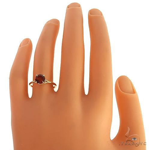 14K Gold Garnet Solitaire Engagement Ring 66422 - Image 6