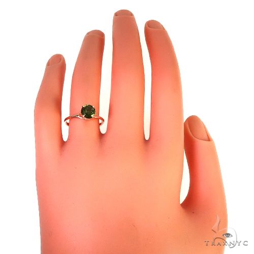 14K Gold Green Tourmaline Solitaire Engagement Ring 66429 - Image 4