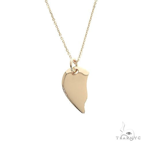 14K Gold Half Broken Heart Necklace Set | TraxNYC
