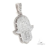 14K Gold Hamsa Diamond Pendant 66869 - Image 2