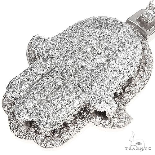 14K Gold Hamsa Diamond Pendant 66869 - Image 3