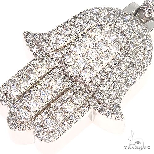 14K Gold Hamsa Diamond Pendant, photo 3 of 6