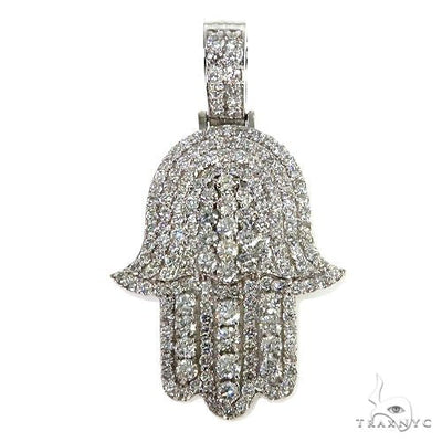 14K Gold Hamsa Diamond Pendant 67903 - Image 1