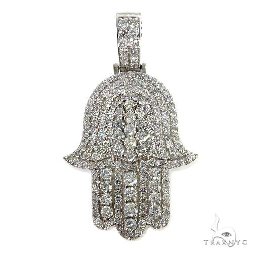 14K Gold Hamsa Diamond Pendant 67903 - Image 1