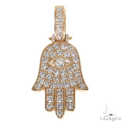 14K Gold Hamsa Diamond Pendant 67952 - Image 1
