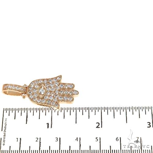 14K Gold Hamsa Diamond Pendant 67952 - Image 6