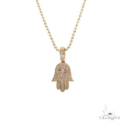 14K Gold Hamsa Diamond Pendant Set