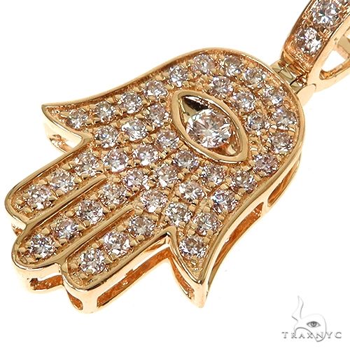 14K Gold Hamsa Diamond Pendant Set, photo 3 of 6