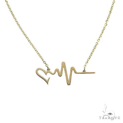 14K Gold Heartbeat Necklace 66541 - Image 1